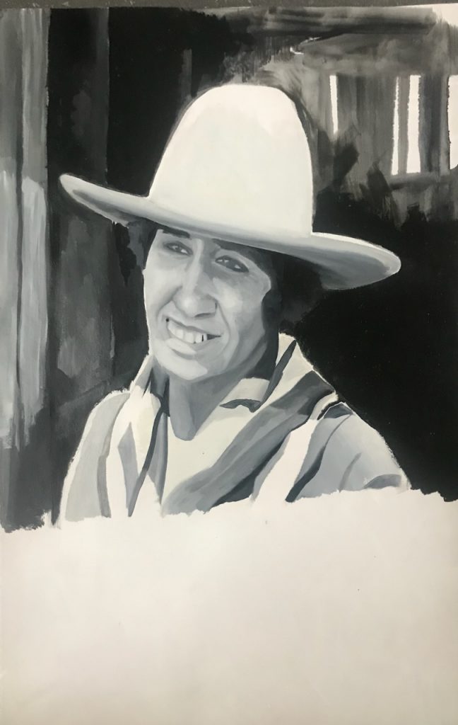 Anita Bush 2024 Huile sur papier 49,8x32,1 cm