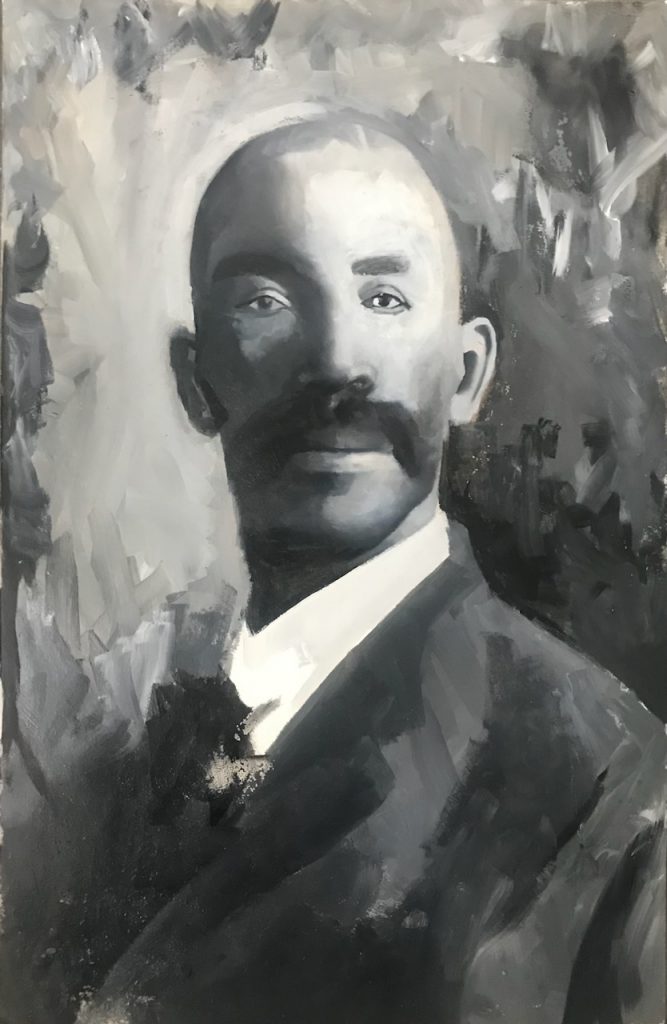 Bass Reeves 2024 Huile sur papier 49,8x32,1 cm