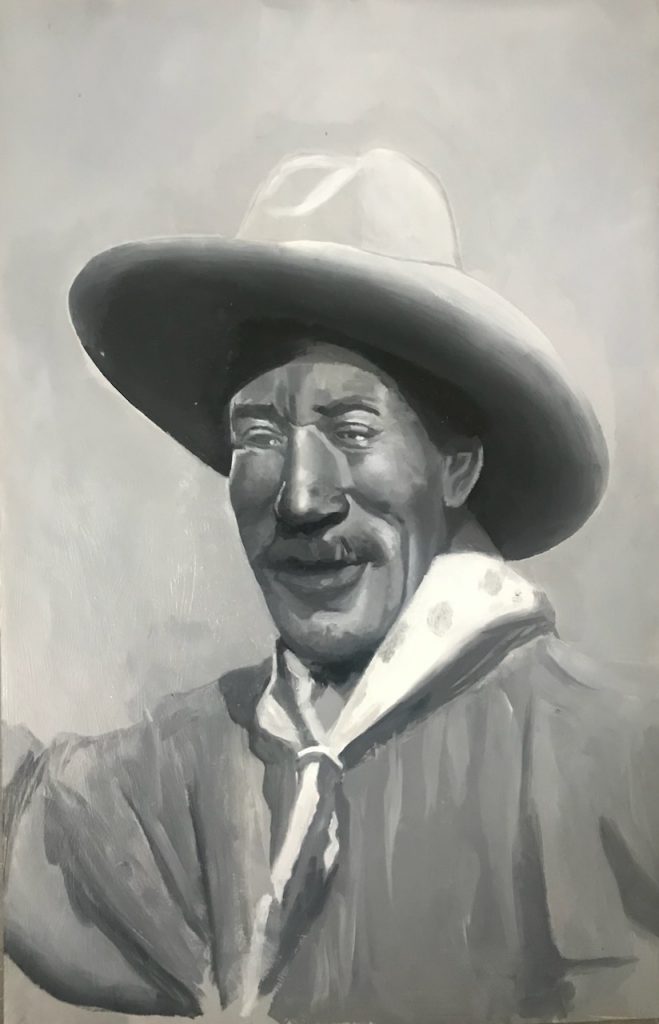Bill Pickett 2024 Huile sur papier 49,8x32,1 cm