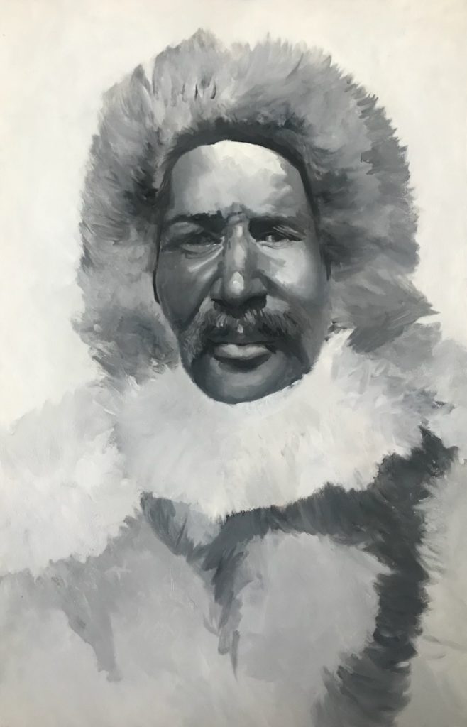 Matthew Henson 2024 Huile sur papier 49,8x32,1 cm