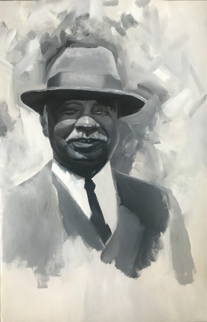 William Christopher Handy 2024 Huile sur papier 49,8x32,1 cm