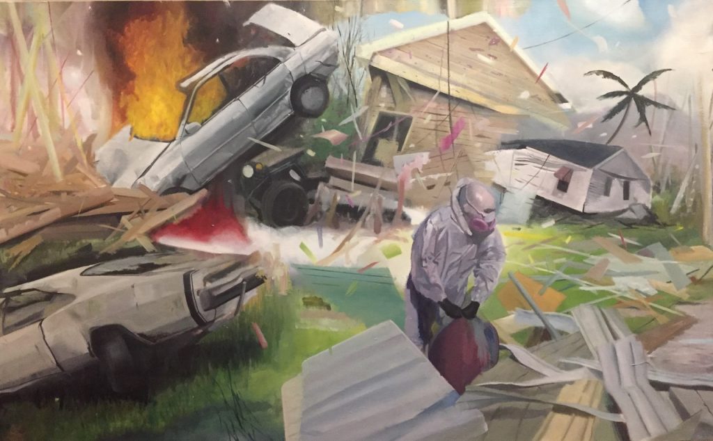 Car Crash 130x81cm Huile sur toile 2019