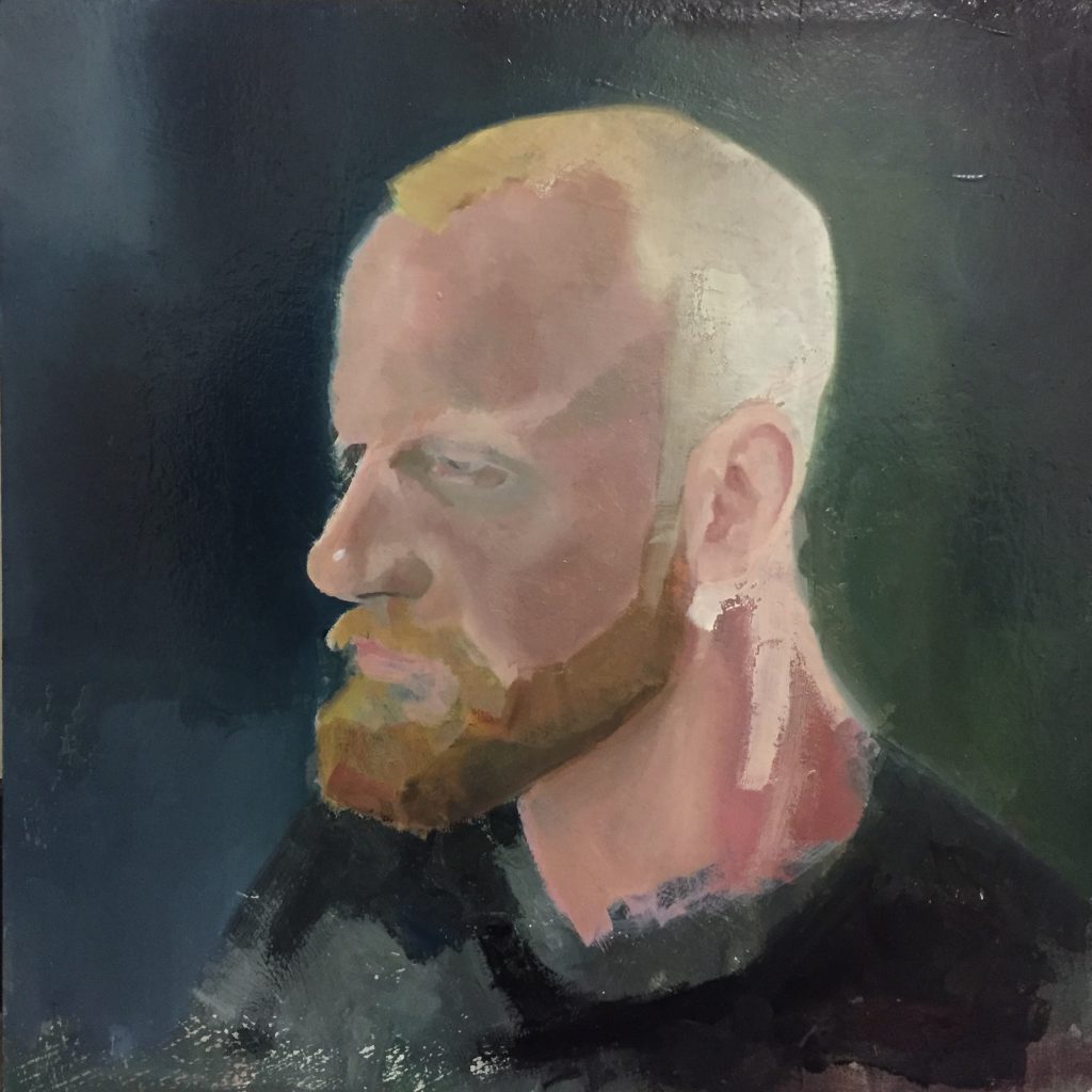 Beard 40x40 cm Huile sur bois 2023