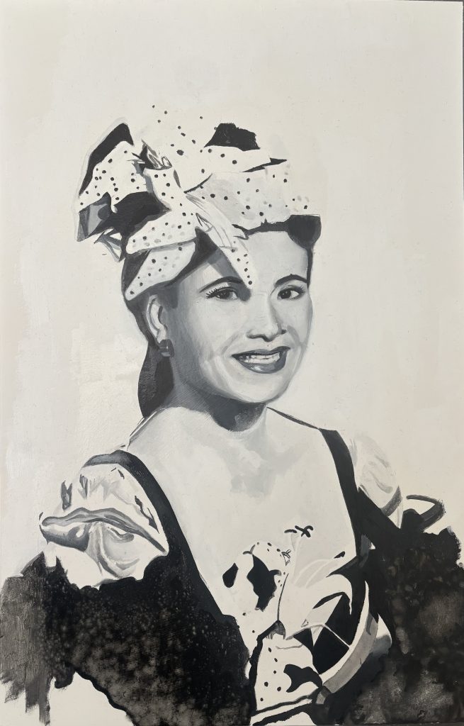 Katherine Dunham 2025 Huile sur papier 49,8x32,1 cm