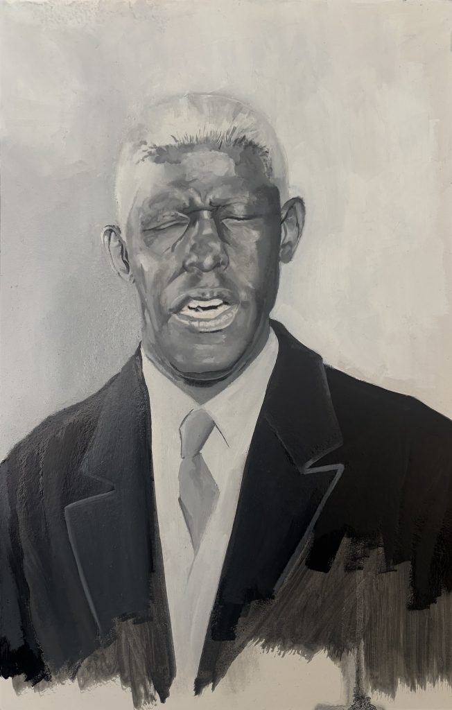 Rolland Hayes 2025 Huile sur papier 49,8x32,1 cm